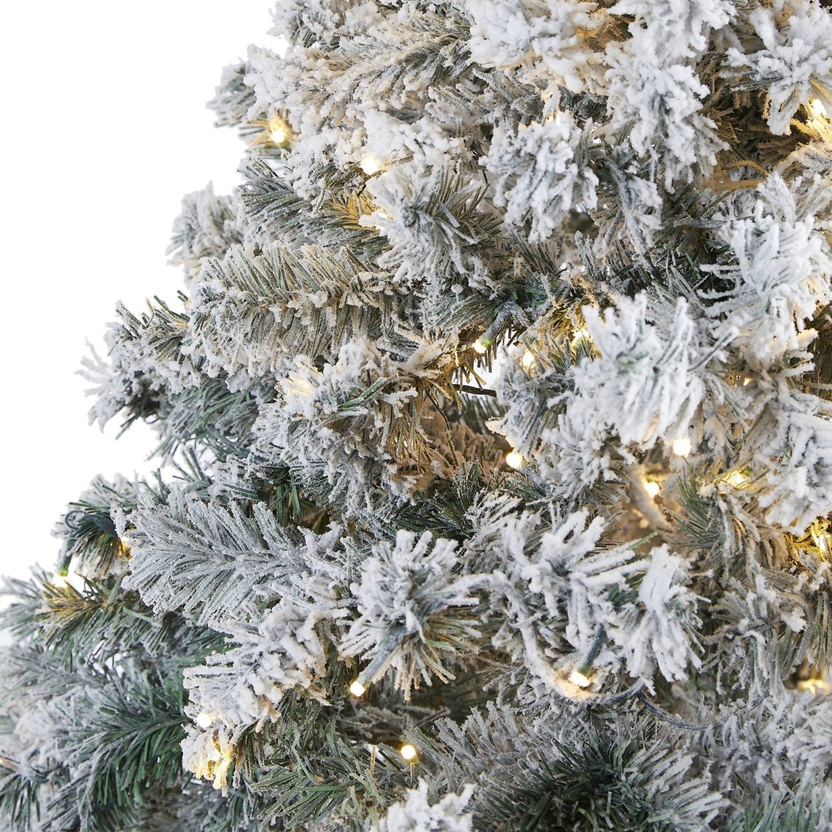  7-ft Flocked Rock Springs Spruce Tree | 350 LED Lights & Snow