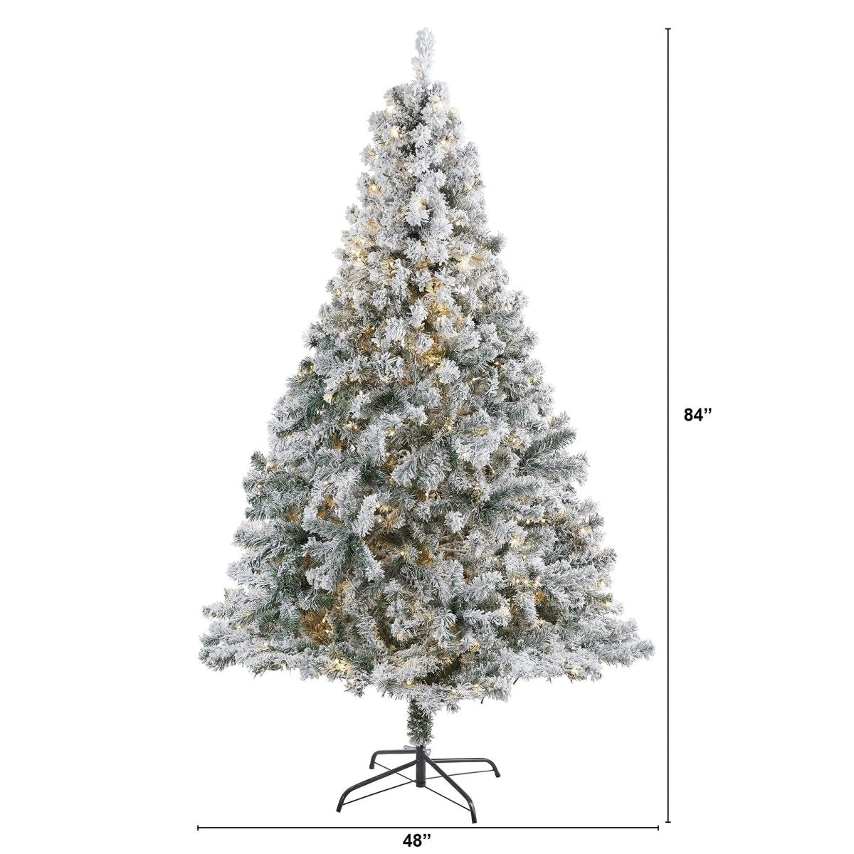  7-ft Flocked Rock Springs Spruce Tree | 350 LED Lights & Snow