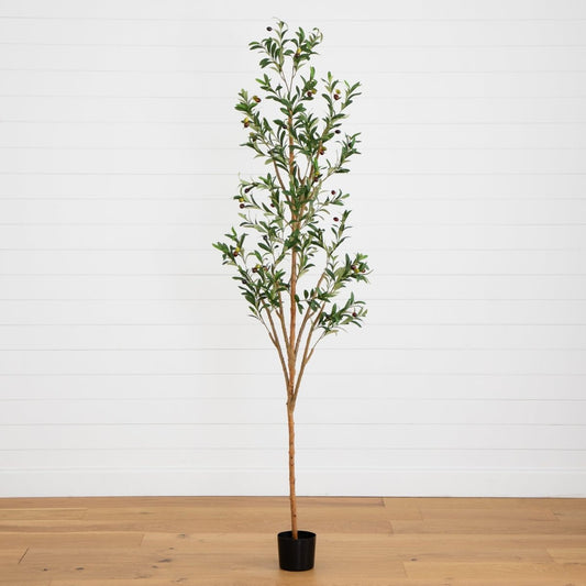  7-ft Artificial Olive Tree With Natural Trunk