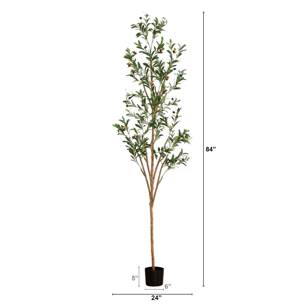  7-ft Artificial Olive Tree With Natural Trunk
