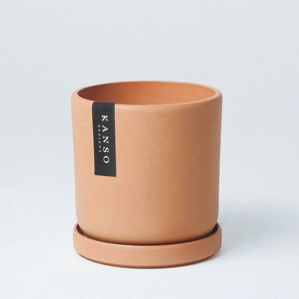  7 Inch Upcycled Signature Stone Planter Pot & Saucer