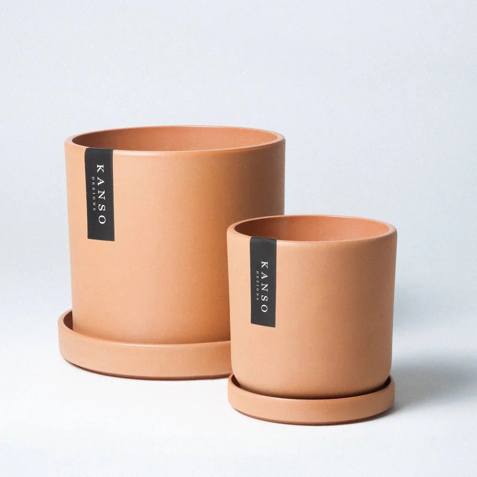  7 Inch Upcycled Signature Stone Planter Pot & Saucer