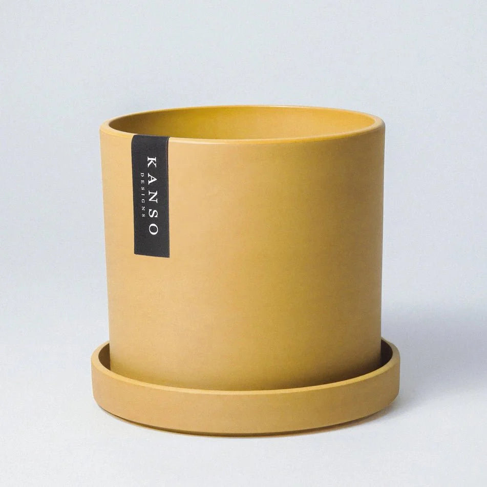  7 Inch Upcycled Signature Stone Planter Pot & Saucer