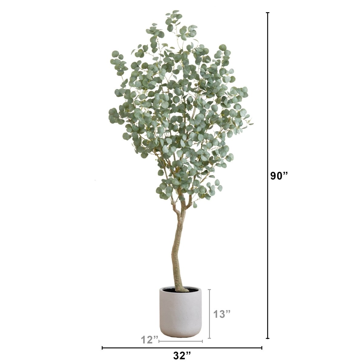  7.5-ft Faux Eucalyptus Tree | Realistic Indoor Greenery – Ed's Plant Shop