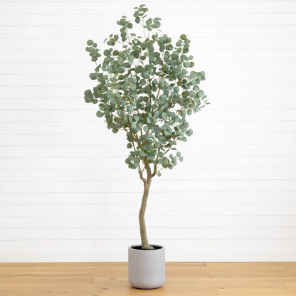  7.5-ft Faux Eucalyptus Tree | Realistic Indoor Greenery – Ed's Plant Shop
