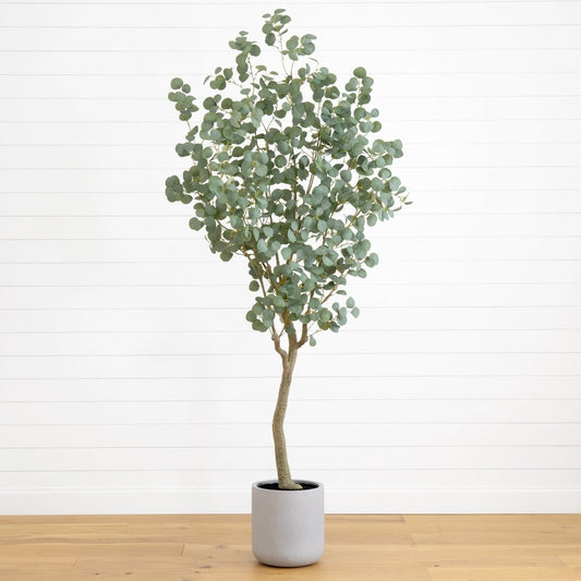  7.5-ft Faux Eucalyptus Tree | Realistic Indoor Greenery – Ed's Plant Shop
