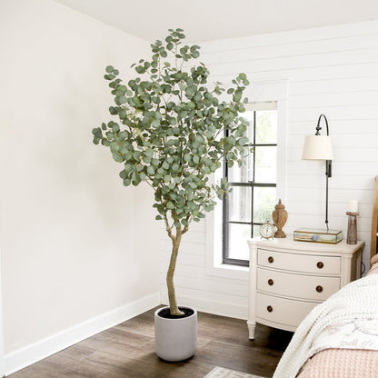  7.5-ft Faux Eucalyptus Tree | Realistic Indoor Greenery – Ed's Plant Shop