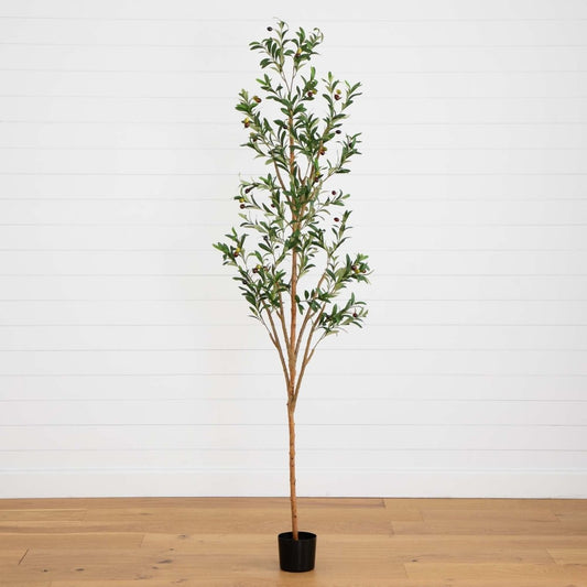  82-in Artificial Olive Tree – Tall, Rustic & Lifelike Décor Accent