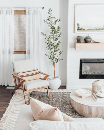  82-in Artificial Olive Tree – Tall, Rustic & Lifelike Décor Accent