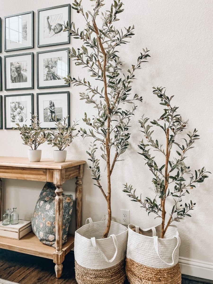  82-in Artificial Olive Tree – Tall, Rustic & Lifelike Décor Accent