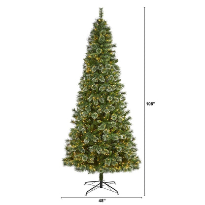  9-ft Slim Snow Tip Pine Tree – A Tall, Festive Elegance For Any Space