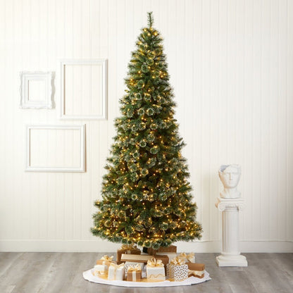  9-ft Slim Snow Tip Pine Tree – A Tall, Festive Elegance For Any Space