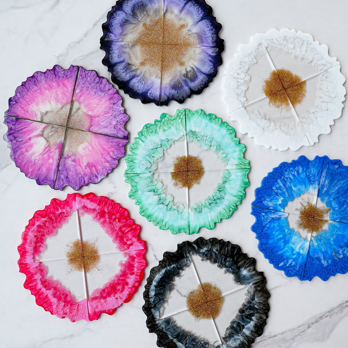  Agate Resin Coasters Kit
