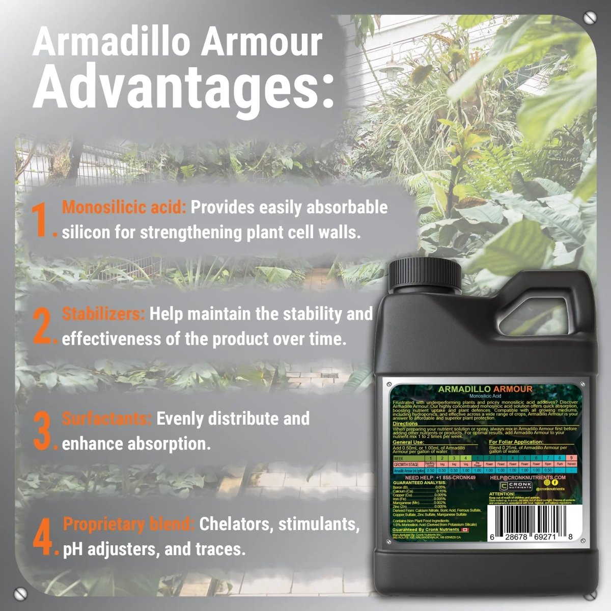  Armadillo Armour – Monosilicic Acid For Stronger, Healthier Plants