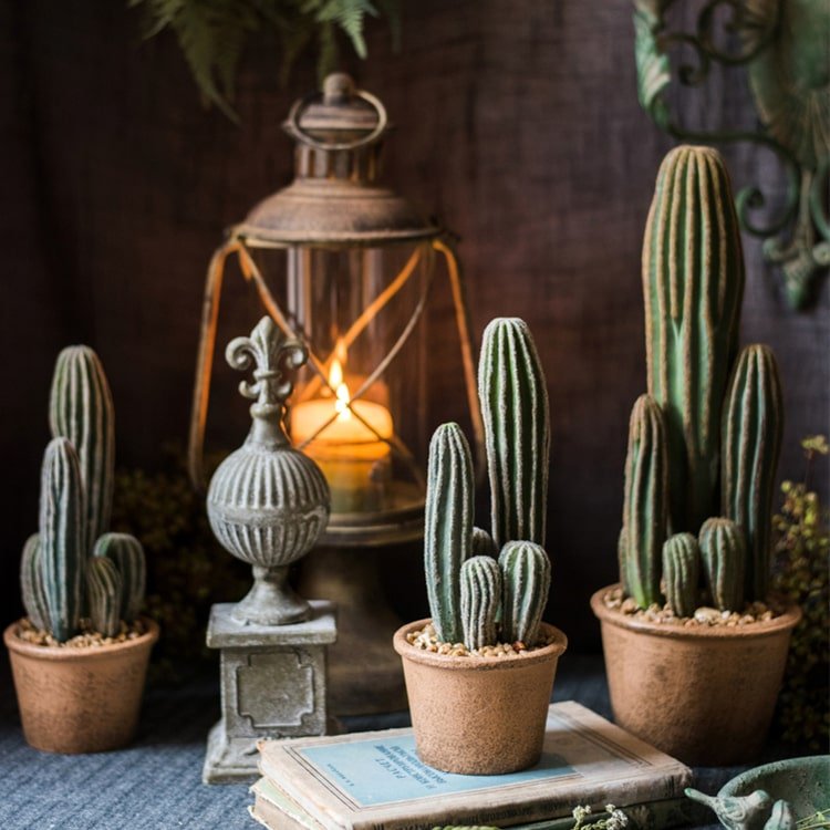  Artificial Cactus In Brown Pot – Realistic Faux Plant (3 Sizes)