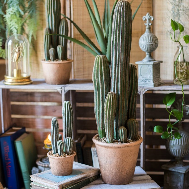  Artificial Cactus In Brown Pot – Realistic Faux Plant (3 Sizes)