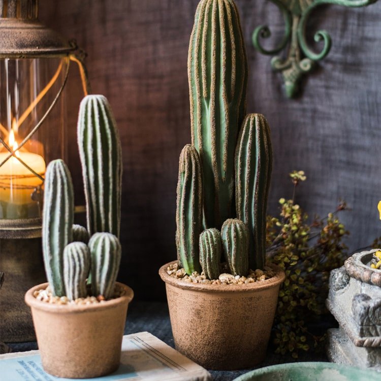  Artificial Cactus In Brown Pot – Realistic Faux Plant (3 Sizes)