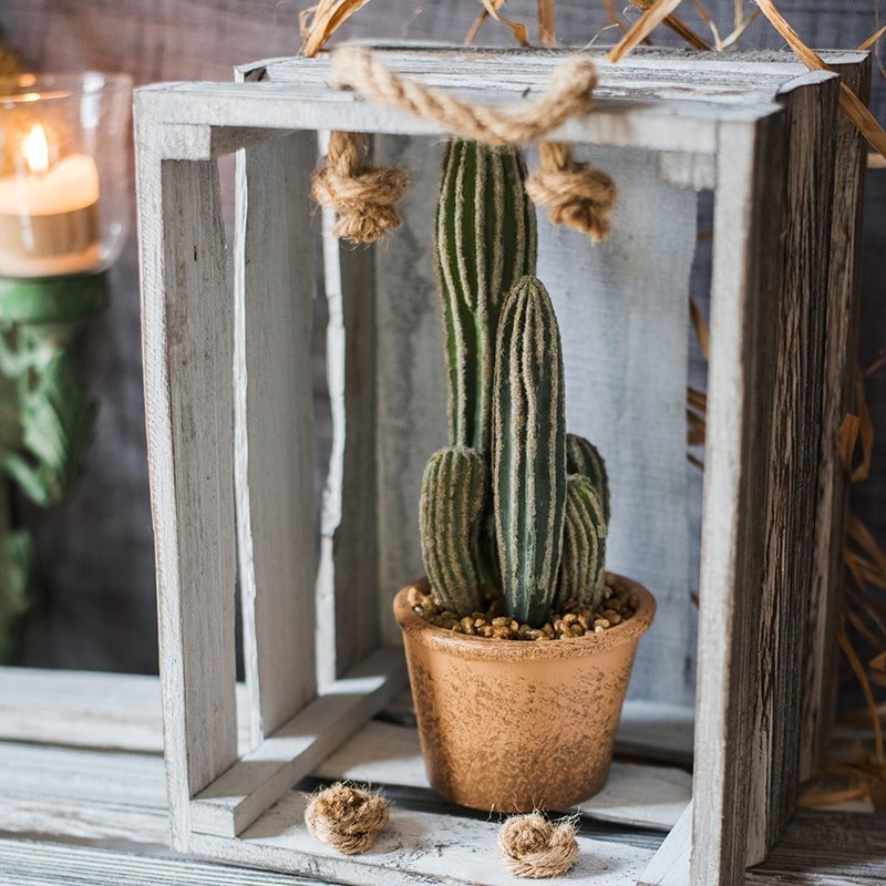  Artificial Cactus In Brown Pot – Realistic Faux Plant (3 Sizes)