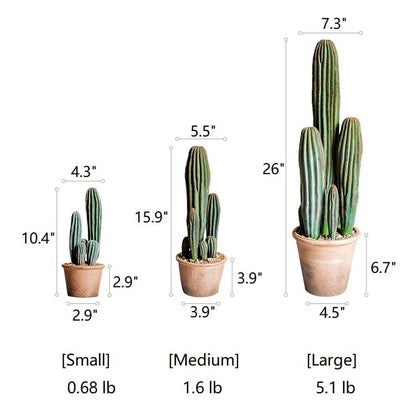  Artificial Cactus In Brown Pot – Realistic Faux Plant (3 Sizes)