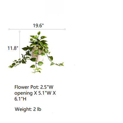  Artificial Devil's Ivy Plant In White Pot