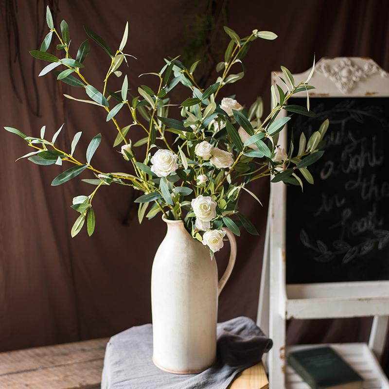 Artificial Faux Olive Leaf Stem