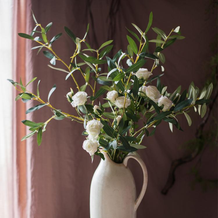  Artificial Faux Olive Leaf Stem