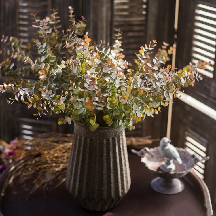  Artificial Faux Plant Eucalyptus Stem Autumn Green 26" Tall