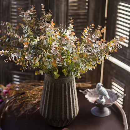  Artificial Faux Plant Eucalyptus Stem Autumn Green 26" Tall