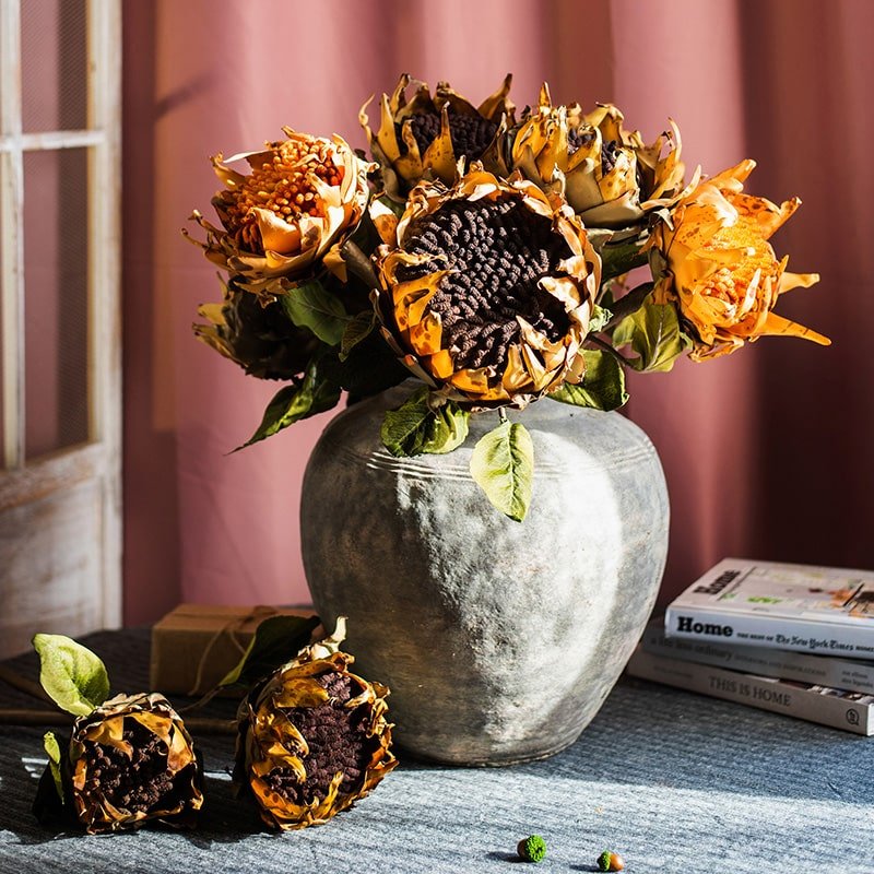  Artificial Flannel Sunflower Stem