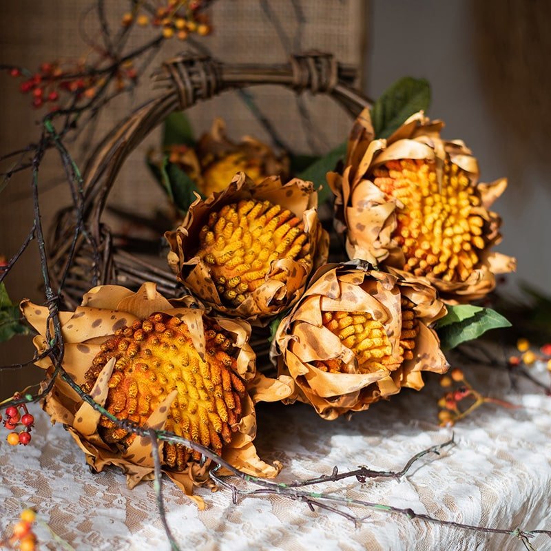  Artificial Flannel Sunflower Stem
