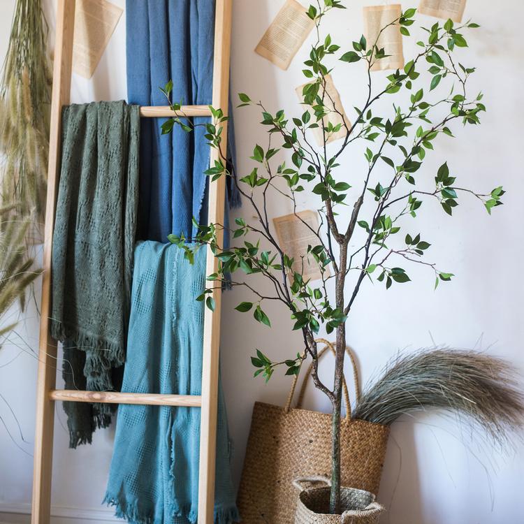  Green Leaf Faux Tree In Pot – 5′ & 6′ Handmade Silk Plant