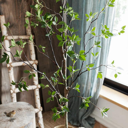  Green Leaf Faux Tree In Pot – 5′ & 6′ Handmade Silk Plant