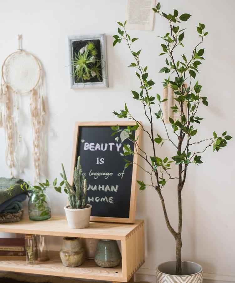  Green Leaf Faux Tree In Pot – 5′ & 6′ Handmade Silk Plant