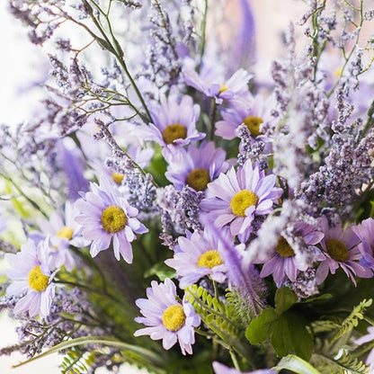  Artificial Silk Bouquet Country Flowers 20" Tall Purple