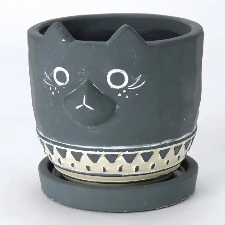  Black Cat Planter - Cement