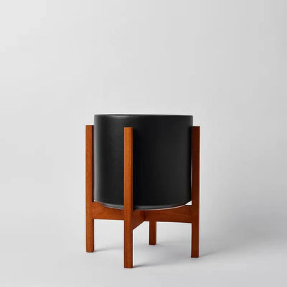  Ceramic Cylinder Planter By Solid Goods With Optional Mahogany Stand