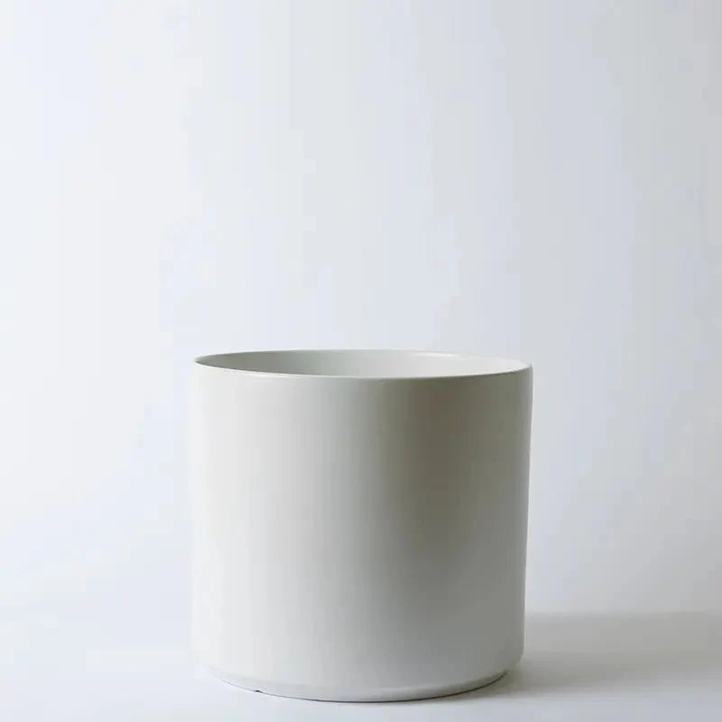  Ceramic Cylinder Planter By Solid Goods With Optional Mahogany Stand