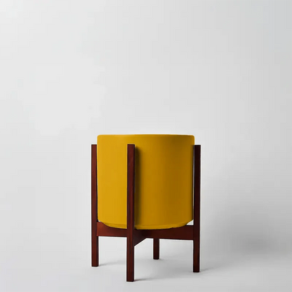  Ceramic Cylinder Planter By Solid Goods With Optional Mahogany Stand