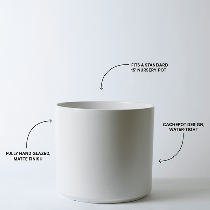  Ceramic Cylinder Planter By Solid Goods With Optional Mahogany Stand