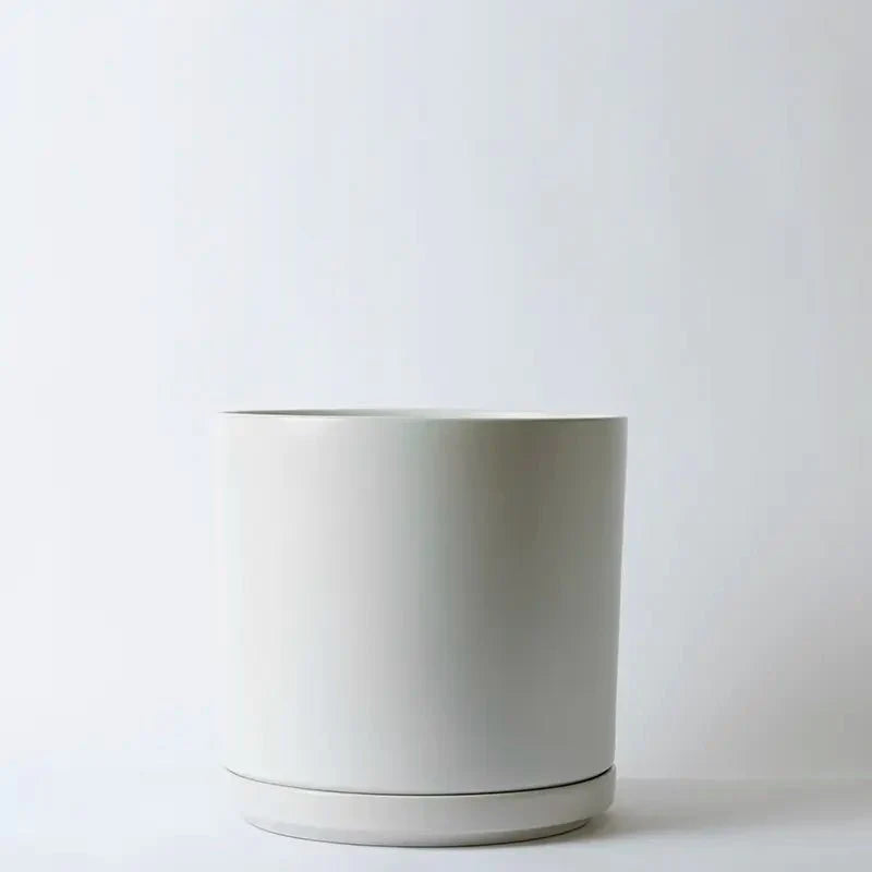  Ceramic Cylinder Planters With Saucer – Modern Indoor & Outdoor Pots In Multiple Sizes