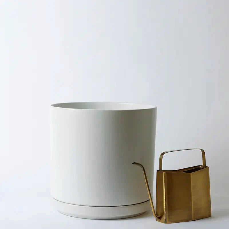  Ceramic Cylinder Planters With Saucer – Modern Indoor & Outdoor Pots In Multiple Sizes