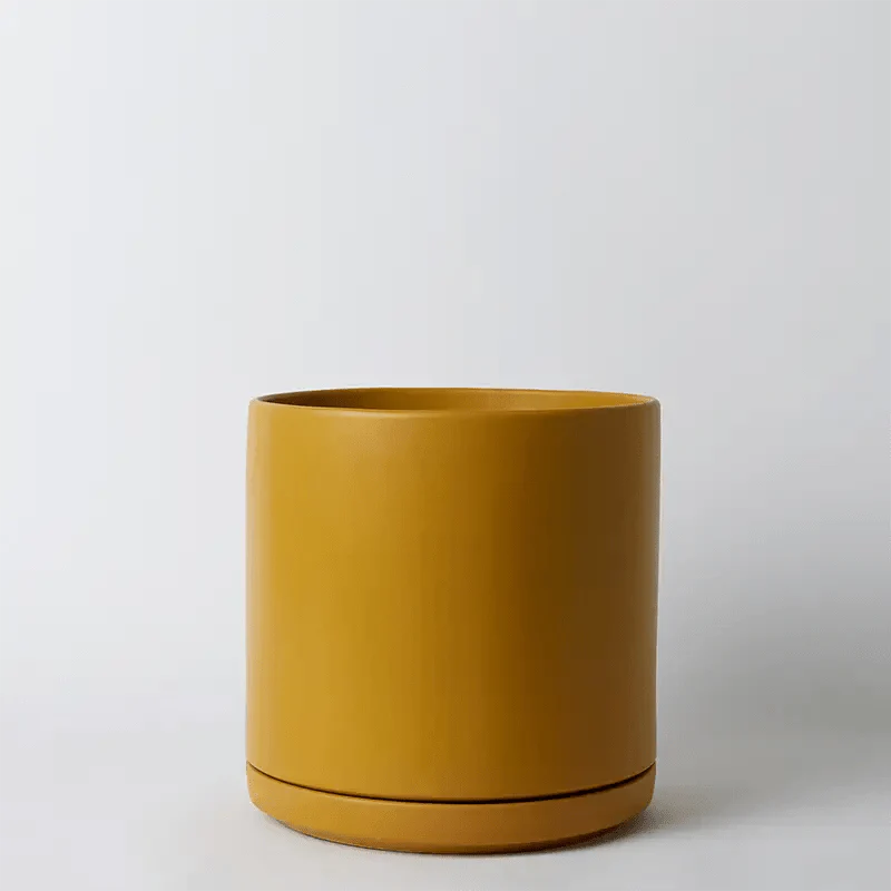  Ceramic Cylinder Planters With Saucer – Modern Indoor & Outdoor Pots In Multiple Sizes