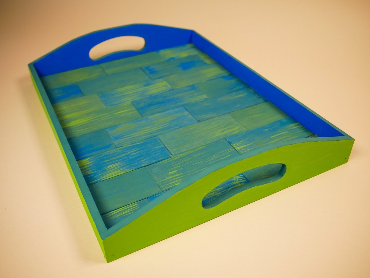  Chevron Wood Tray Kit