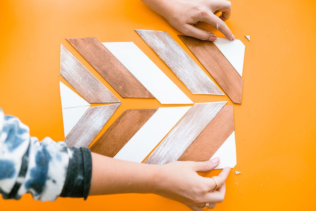  Chevron Wood Tray Kit