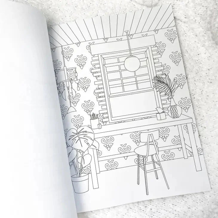  Cozy Interior Adult Coloring Book