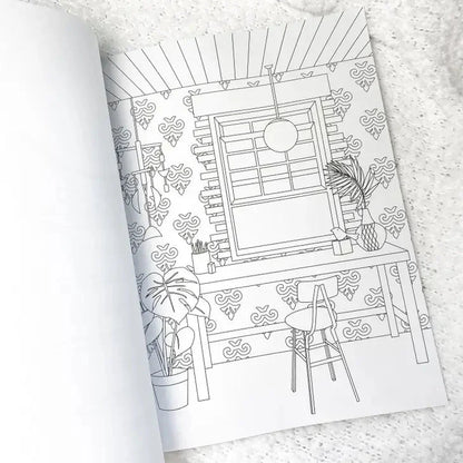  Cozy Interior Adult Coloring Book