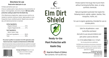  Elm Dirt's Shield, All Natural Pesticide