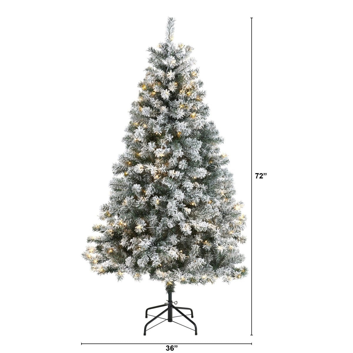  Flocked Rock Springs Spruce Tree | 6' Pre-Lit Artificial Christmas Tree