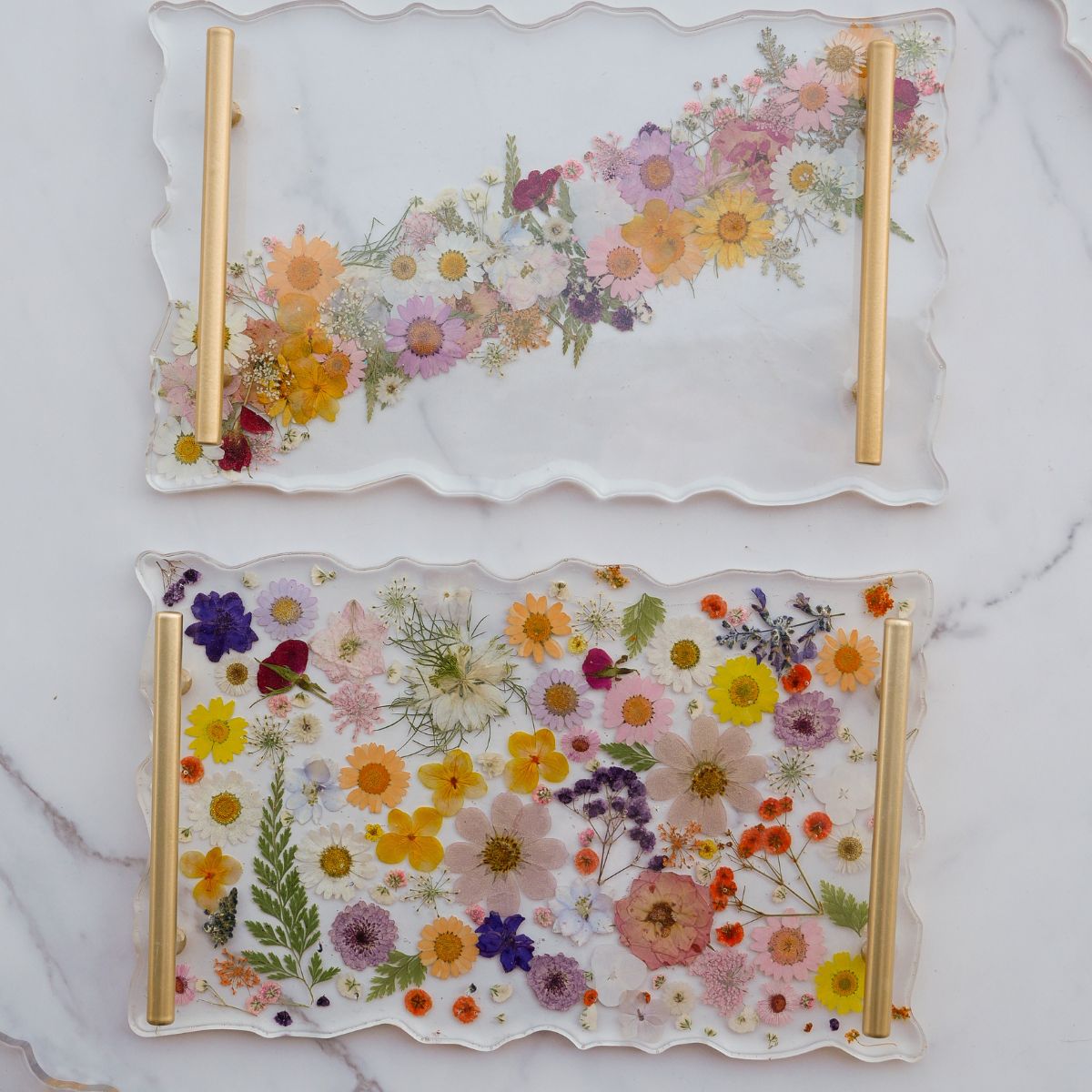  Floral Resin Serving Tray Kit
