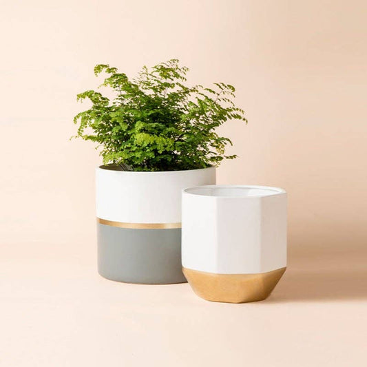  Garonne Rose Gold & Grey Planter Pot Set